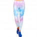Лосины для фитнеса и йоги с принтом Domino Pastel 1630-3 S-L белый-розовый-голубой