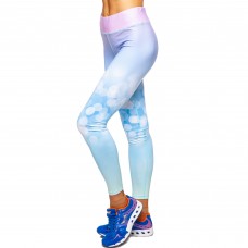 Лосины для фитнеса и йоги с принтом Domino Pastel 1630-5 S-L белый-фиолетовый-голубой