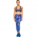 Лосини для фітнесу та йоги з принтом Domino YH60 S-L темно-синій-блакитний