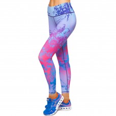 Лосини для фітнесу та йоги з принтом Domino YH62 S-L синій-рожевий-фіолетовий