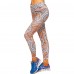 Лосины для фитнеса и йоги с принтом Domino YH82 S-L оранжевый-бежевый