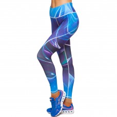Лосини для фітнесу та йоги з принтом Domino YH70 S-L темно-синій-блакитний