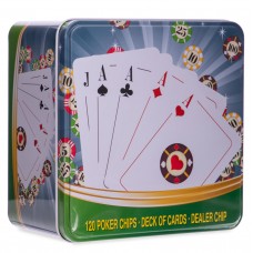 Набор для покера в металлической коробке на 120 фишек SP-Sport IG-6893