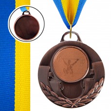 Медаль спортивна зі стрічкою SP-Sport AIM Важка атроківика C-4846-0096 золото, срібло, бронза