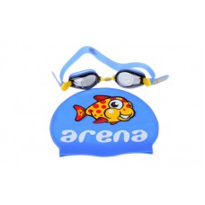 Набор для плавания очки с шапочкой ARENA MULTI CMBI-ST 2 WD AR-92278-20 голубой-желтый