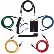 Еспандер багатофункціональний для фітнесу 5 джгутів Power Bands SP-Sport FI-5955 120см в чехле різнокольоровий