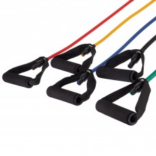 Еспандер багатофункціональний для фітнесу 5 джгутів Resistance Band Zelart ET-500 в чехле різнокольоровий