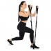 Еспандер з карабіном у захисному рукаві RESISTANCE TUBE WITH COVER EZOUS K-05-L навантаження низьке чорний