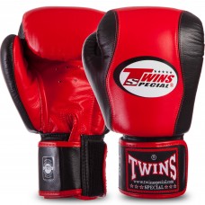 Перчатки боксерские кожаные TWINS BGVL7-2RD-BK 12-16 унций красный-черный