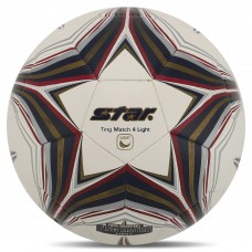 М'яч футбольний гібридна зшивка STAR TING MATCH 4 LIGHT HYBRID SB3144L №4 PU білий-золотий