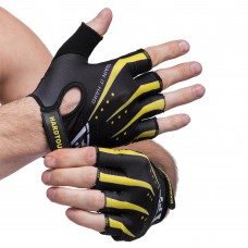 Перчатки для фитнеca HARD TOUCH FG-006 S-XL черный-желтый