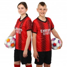 Форма футбольна дитяча із символікою футбольного клубу AC MILAN домашня 2024 SP-Planeta CO-6263 20-28 червоний-чорний