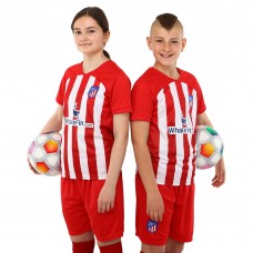 Форма футбольна дитяча із символікою футбольного клубу ATLETICO MADRID домашня 2024 SP-Planeta CO-6357 20-28 червоний-білий