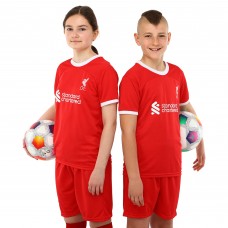 Форма футбольна дитяча із символікою футбольного клубу LIVERPOOL домашня 2024 SP-Planeta CO-6327 20-28 червоний-білий