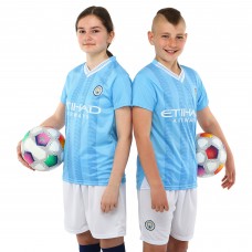 Форма футбольна дитяча із символікою футбольного клубу MANCHESTER CITY домашня 2024 SP-Planeta CO-6317 20-28 блакитний