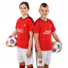 Форма футбольна дитяча із символікою футбольного клубу MANCHESTER UNITED домашня 2024 SP-Planeta CO-6216 20-28 червоний-білий
