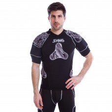 Футболка захисна для гри в регбі регбійка SYN6 SS375-F L-XL чорний-сірий