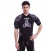Футболка захисна для гри в регбі регбійка SYN6 SS375-F L-XL чорний-сірий