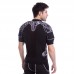 Футболка захисна для гри в регбі регбійка SYN6 SS375-F L-XL чорний-сірий