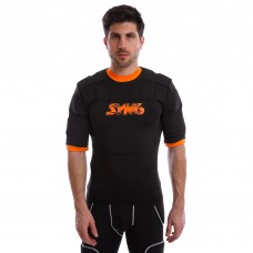 Футболка захисна для гри в регбі регбійка SYN6 SS402 L-XL чорний-помаранчевий