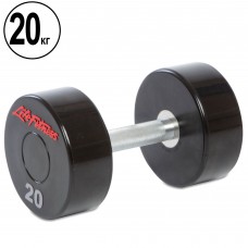 Гантель цільна професійна з поліуретановим покриттям LIFE FITNESS SC-80081-20 1шт 20кг чорний-червоний