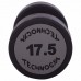Гантель цільна професійна з поліуретановим покриттям TECHNOGYM LN-1254-17_5 1шт 17,5 кг чорний-сірий