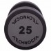 Гантель цільна професійна з поліуретановим покриттям TECHNOGYM LN-1254-25 1шт 25кг чорний-сірий