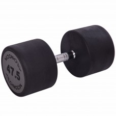 Гантель цільна професійна з поліуретановим покриттям TECHNOGYM LN-1254-47_5 1шт 47,5кг чорний-сірий