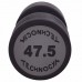 Гантель цільна професійна з поліуретановим покриттям TECHNOGYM LN-1254-47_5 1шт 47,5кг чорний-сірий