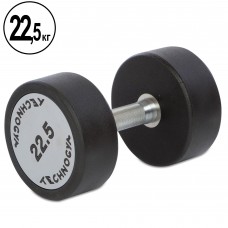 Гантель цільна професійна з поліуретановим покриттям TECHNOGYM TG-1834-22_5 1шт 22,5кг чорний-сірий
