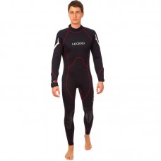 Гідрокостюм довгий чоловічий LEGEND PL-6511-1 розмір XS-XXL 3мм чорний-червоний