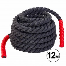 Канат для кросфіту Combat Battle Rope Zelart FI-5311-12 12м чорний