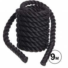 Канат для кросфіту Combat Battle Rope Zelart FI-5311-9 9м чорний