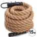 Канат для лазіння із сизалю з кріпленням COMBAT BATTLE ROPE Zelart FI-0910-15 15м коричневий