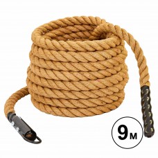 Канат для лазіння із сизалю з кріпленням SP-Sport FI-6989-9 9м коричневий