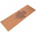 Килимок для йоги корковий каучуковий Yoga mat Record FI-7156-6 183x61мx0.4cм з принтом Хамса коричневий