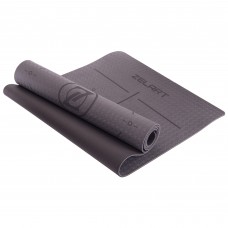 Килимок для йоги та фітнесу TPE Zelart FI-2579 (MD9038) 183x61x0,6см сірий