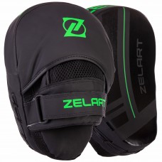 Лапа Вигнута для боксу та єдиноборств ZELART VL-3093 24x18,5x5см 2шт чорний-салатовий