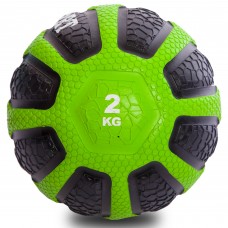 Медбол м'яч медичний Medicine Ball Zelart FI-0898-2 2кг чорний-зелений
