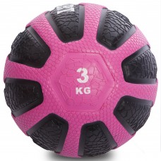 Медбол м'яч медичний Medicine Ball Zelart FI-0898-3 3кг чорний-рожевий