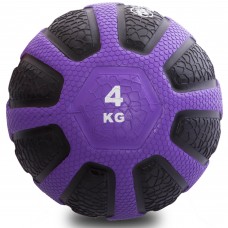 Медбол м'яч медичний Medicine Ball Zelart FI-0898-4 4кг чорний-фіолетовий