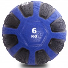 Медбол м'яч медичний Medicine Ball Zelart FI-0898-6 6кг чорний-синий