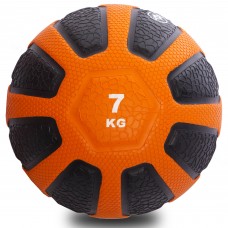 Медбол м'яч медичний Medicine Ball Zelart FI-0898-7 7кг чорний-помаранчевий