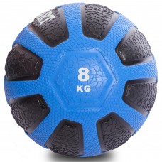 Медбол м'яч медичний Medicine Ball Zelart FI-0898-8 8кг чорний-блакитний