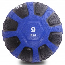Медбол м'яч медичний Medicine Ball Zelart FI-0898-9 9кг чорний-синій