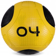 Медбол м'яч медичний Medicine Ball Zelart FI-2620-4 4кг жовтий-чорний