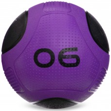 Медбол м'яч медичний Medicine Ball Zelart FI-2620-6 6кг фіолетовий-чорний