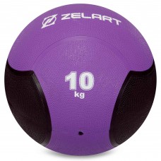 Медбол м'яч медичний Medicine Ball Zelart FI-5121-10 10кг фіолетовий-чорний