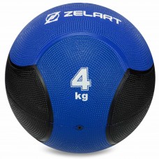 Медбол м'яч медичний Medicine Ball Zelart FI-5121-4 4кг синій-чорний