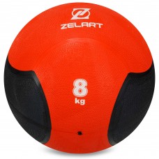 Медбол м'яч медичний Medicine Ball Zelart FI-5121-8 8кг червоний-чорний
